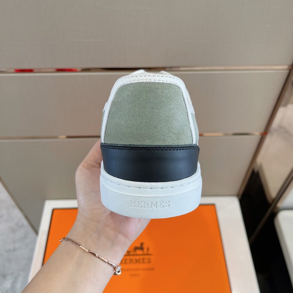 Herme * Emma GET Men's sneakers H Canvas and calfskin sneakers are decorated with the brand logo template cut-out logo. Suitable for spring and summer wear, creating a fashionable look. Cotton canvas and calf leather, goat leather lining, rubber outsole size: 39-44 (38.45 custom made)