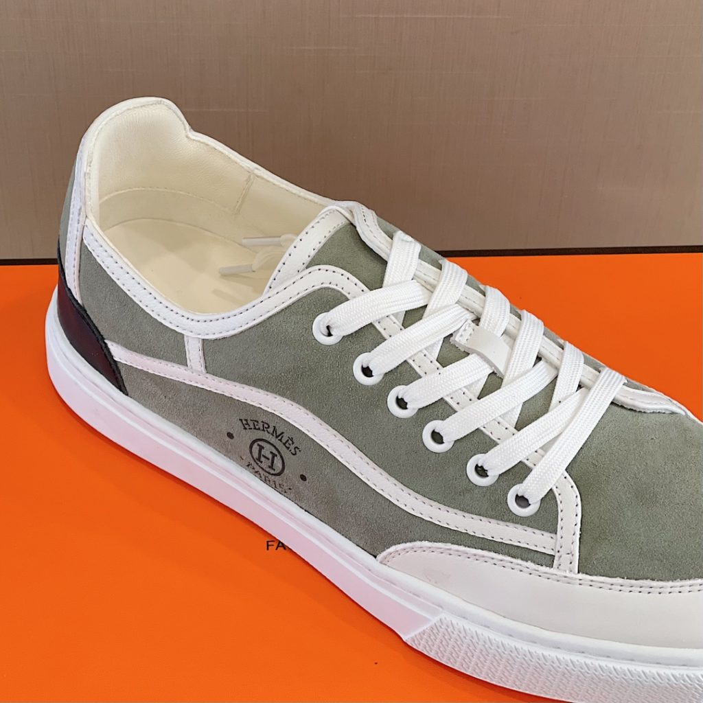 Herme * Emma GET Men's sneakers H Canvas and calfskin sneakers are decorated with the brand logo template cut-out logo. Suitable for spring and summer wear, creating a fashionable look. Cotton canvas and calf leather, goat leather lining, rubber outsole size: 39-44 (38.45 custom made)
