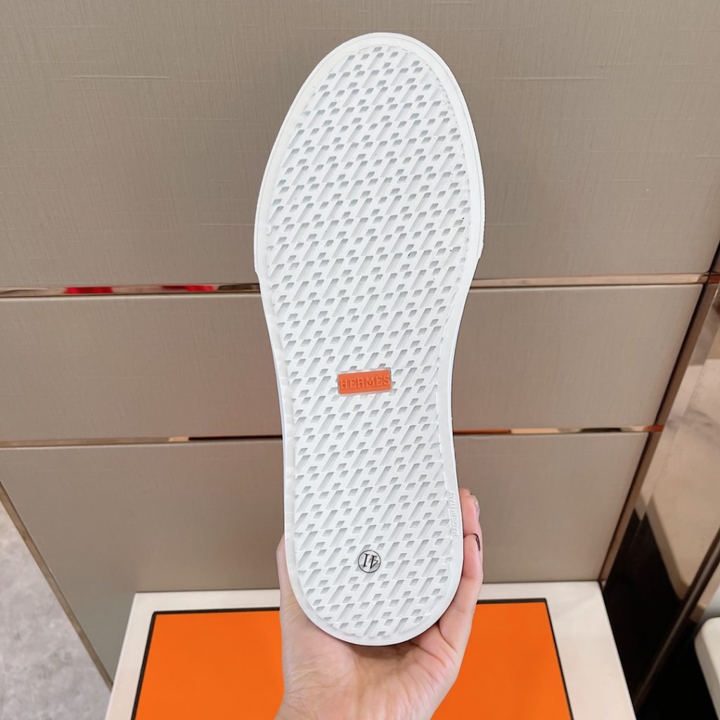 Herme * Emma GET Men's sneakers H Canvas and calfskin sneakers are decorated with the brand logo template cut-out logo. Suitable for spring and summer wear, creating a fashionable look. Cotton canvas and calf leather, goat leather lining, rubber outsole size: 39-44 (38.45 custom made)