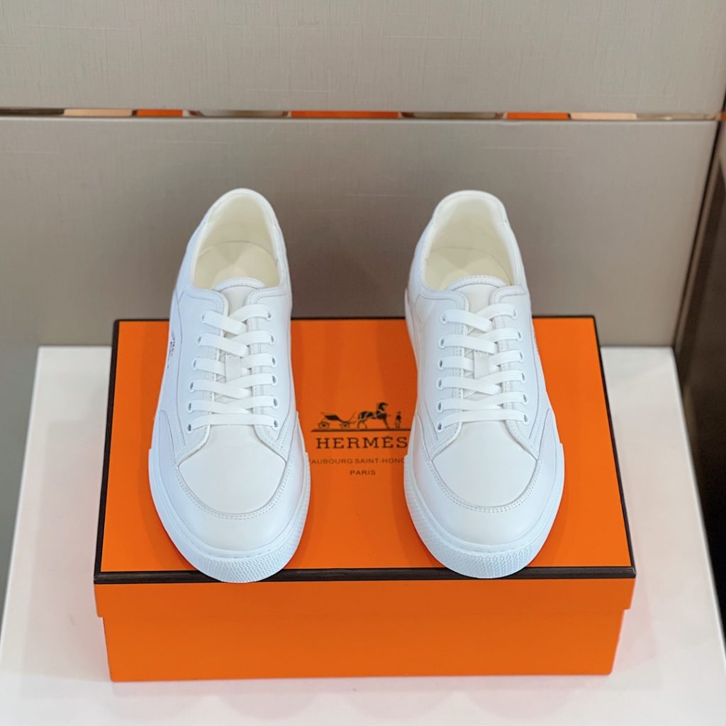 Herme * Emma GET Men's sneakers H Canvas and calfskin sneakers are decorated with the brand logo template cut-out logo. Suitable for spring and summer wear, creating a fashionable look. Cotton canvas and calf leather, goat leather lining, rubber outsole size: 39-44 (38.45 custom made)