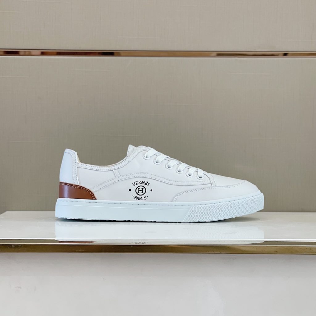 Herme * Emma GET Men's sneakers H Canvas and calfskin sneakers are decorated with the brand logo template cut-out logo. Suitable for spring and summer wear, creating a fashionable look. Cotton canvas and calf leather, goat leather lining, rubber outsole size: 39-44 (38.45 custom made)