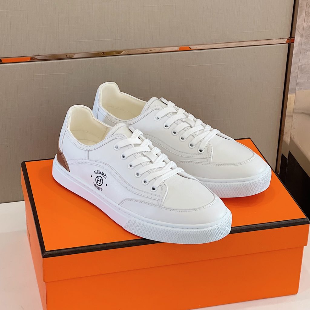 Herme * Emma GET Men's sneakers H Canvas and calfskin sneakers are decorated with the brand logo template cut-out logo. Suitable for spring and summer wear, creating a fashionable look. Cotton canvas and calf leather, goat leather lining, rubber outsole size: 39-44 (38.45 custom made)