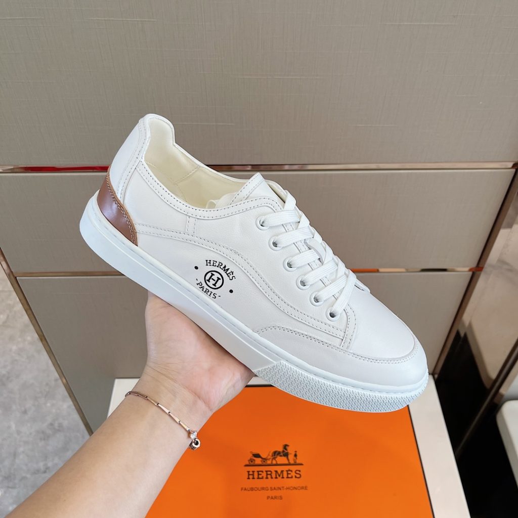 Herme * Emma GET Men's sneakers H Canvas and calfskin sneakers are decorated with the brand logo template cut-out logo. Suitable for spring and summer wear, creating a fashionable look. Cotton canvas and calf leather, goat leather lining, rubber outsole size: 39-44 (38.45 custom made)