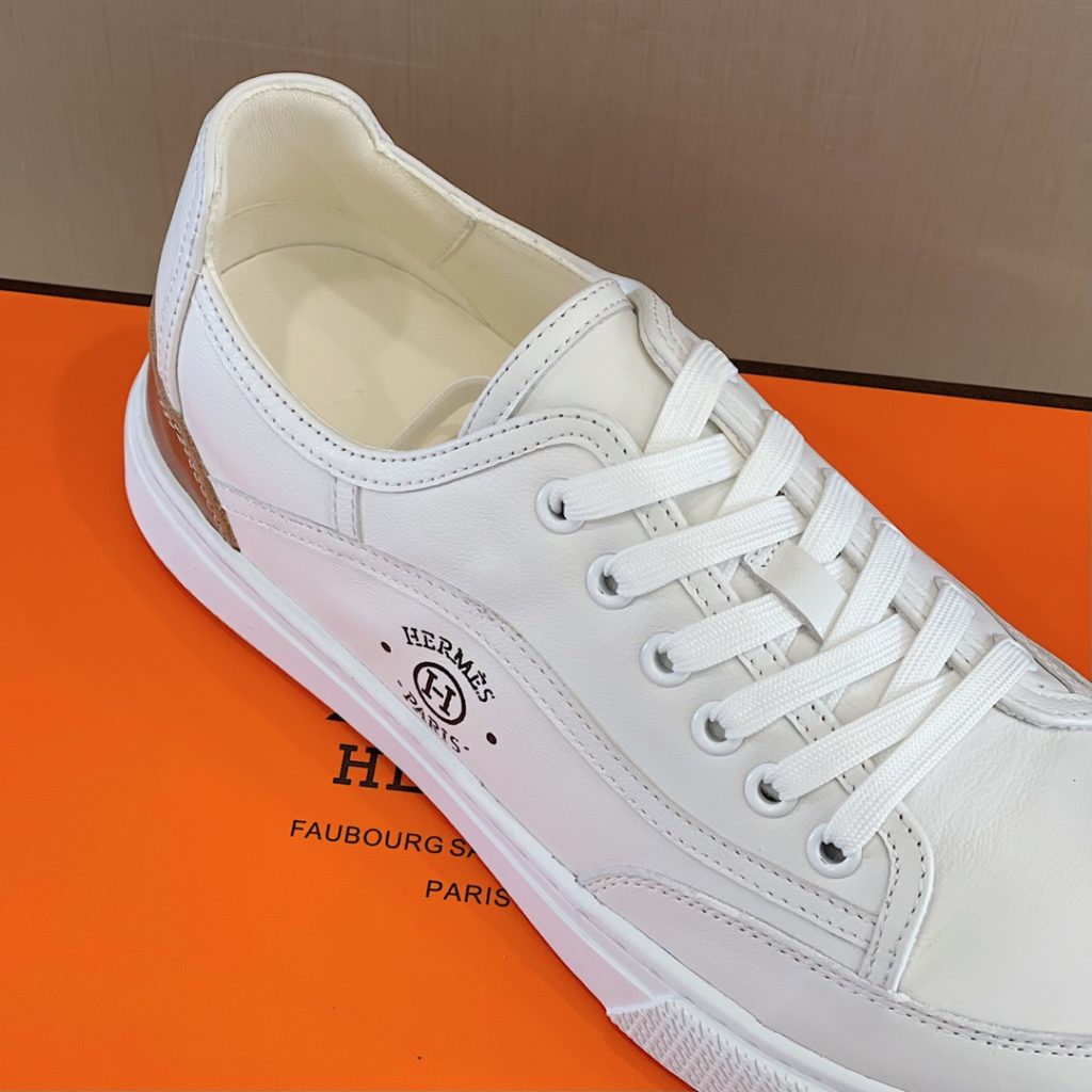 Herme * Emma GET Men's sneakers H Canvas and calfskin sneakers are decorated with the brand logo template cut-out logo. Suitable for spring and summer wear, creating a fashionable look. Cotton canvas and calf leather, goat leather lining, rubber outsole size: 39-44 (38.45 custom made)