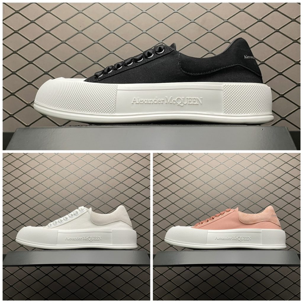 \Alexander McQueen 21S New Low Top Casual Sports Shoes Original Open Mold TPU Anti Slip Open Mold Sole Does Not Fade, Built-in NFC Scan Chip Fabric Made of Imported Silk Matte Original Latest Material Cowhide Pads Original Sole Resilience Excellent Durability and Comfort Sole Thickness 4.5cm Full Set Original Packaging In and Out Counter No Pressure Size: 35 36 37 38 39