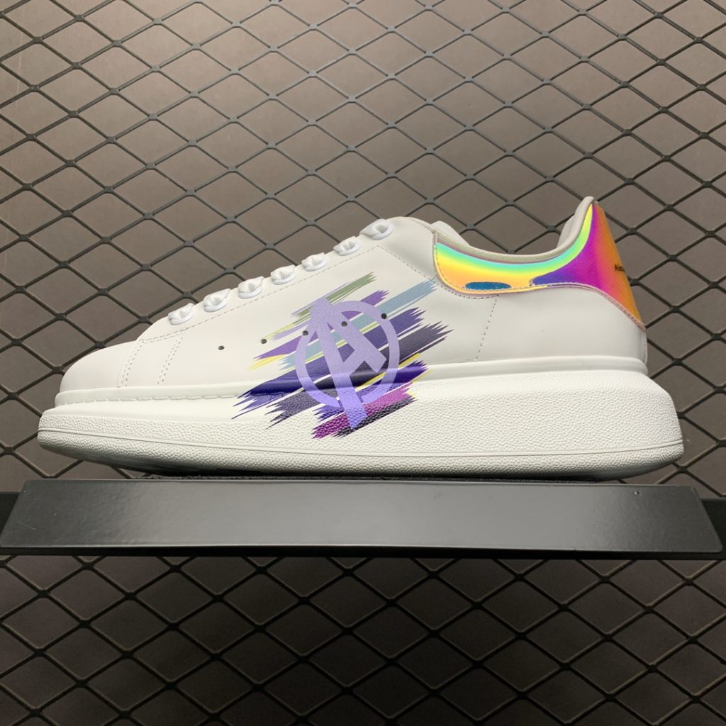Alexander McQueen 5D Color Print 2019 New Color Matching Casual Shoes Available on the Official Website: Original Open Mold TPU Anti slip Open Mold Sole, Heavy Gold 5D Print Printing, Non fade and Non fade Counter Full Set Package Size: 35 36 37 38 39 40 41 42 43 44