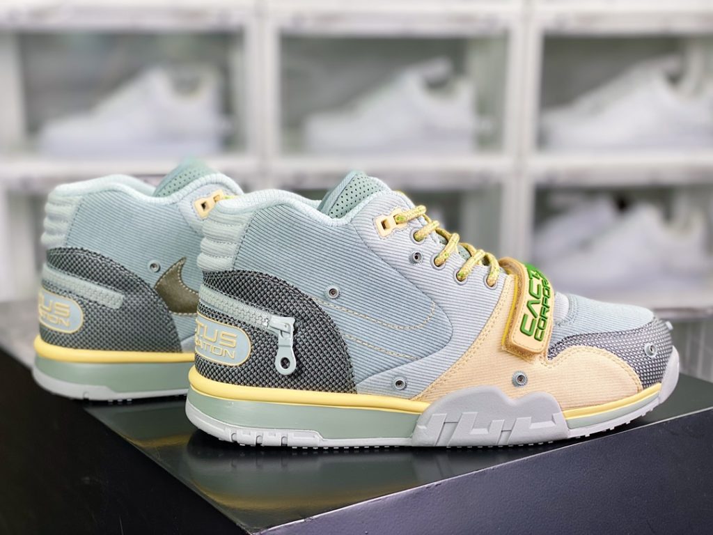 CACTUS CORP Γ Nike Nike Air Trainer 1 Travis Scott TS Barb Co branded Detachable Overlay Retro High Top Casual Training Shoe Blue DR7515-00110-DK brand factory CACTUS CORP Γ Nike Nike Air Trainer 1 Travis Scott TS Barb Co branded Detachable Overlay Retro High Top Casual Training Shoe Blue DR7515-00110