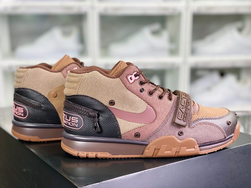 CACTUS CORP Γ Nike Nike Air Trainer 1 Travis Scott TS Barb Co branded Detachable Overlay Retro High Top Casual Training Shoe Blue DR7515-00110-DK brand factory CACTUS CORP Γ Nike Nike Air Trainer 1 Travis Scott TS Barb Co branded Detachable Overlay Retro High Top Casual Training Shoe Blue DR7515-00110