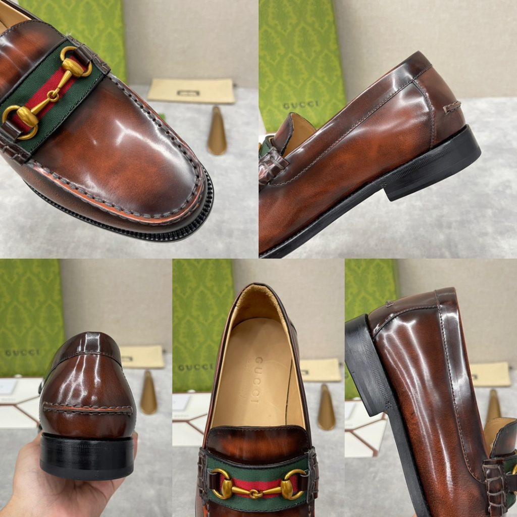 💋💍 GUCCI Ancient~Chixin Men's Horse Titles Buckle Lefu Shoes Leather Shoes This Lefu shoe has always been a classic piece of Gucc *'s various series, constantly adding subtle new ideas to classic design, and continuously reproducing the collection of classic elements. The series aims to break through the constraints of the inherent rules of the fashion world, conveying the design concept that a piece should not only be popular for one season, but that it will continue to evolve over time. This shoe features imported cow leather/beaded open edge leather/embossed cow leather/GG canvas leather for a new interpretation, embellished with classic details. Red and green striped webbing and palladium toned horse clasps symbolize the equestrian world, celebrating the brand's equestrian roots with low-key details. The inner lining is dyed with cow leather to create an original leather outsole for comfort and strong experience. The pursuit of high-quality shoes looks like they are packaged in the original box. Standard leather shoes are available in sizes of 39~44 # (38.45.46 🉑 : Customized)