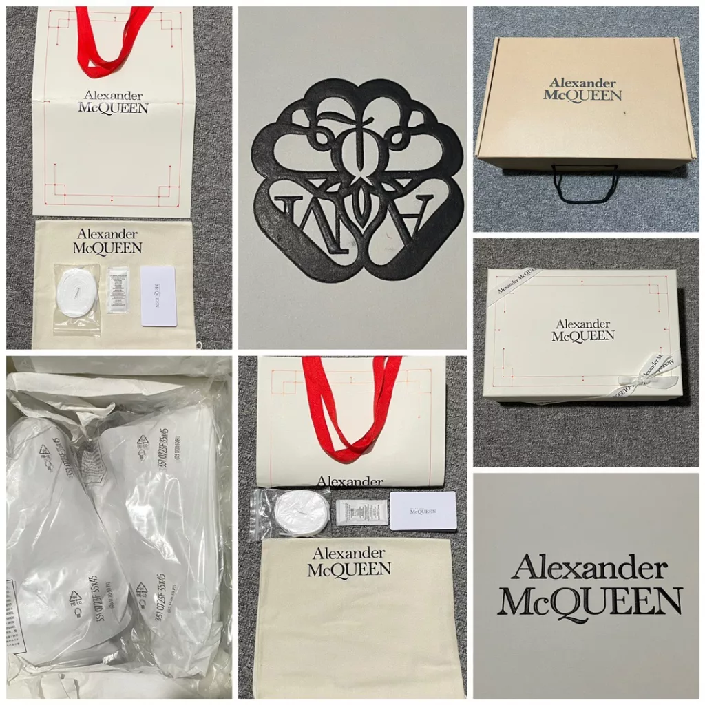 Local self sourced overseas Taobao exclusive edition Alexander McQueen thick sole raised small white shoes, original purchase and original development, with a sole thickness of 4.5cm, imported silk matte original water dyed sheepskin inner lining, cowhide pad, foot rebound in place, wear-resistant and comfortable, official synchronization, full set of packaging, outer box paper Shoe box craftsmanship and gift of premium silk ribbon with one-to-one font and font color printed on the midsole. The midsole color is also nailed with a circle of one-to-one small steel nails (the function is to bend the small nails to grip the midsole and upper foot more tightly). The shoe box label is labeled with a high-precision printer, which is clear and the same as the original version. High hardness customized outsourcing box is provided, and all details mentioned above can be compared to the original shoe size: 35 36 37 38 39 40 41 42 43 44 45