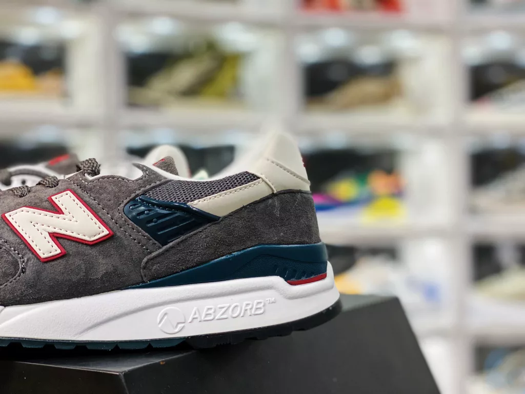 The original box is labeled as New Balance/New Bailun Classic Wolf Grey Limited Edition 3M Reflective M998CH Combination Sole, Authentic Shoe, Authentic Size 10