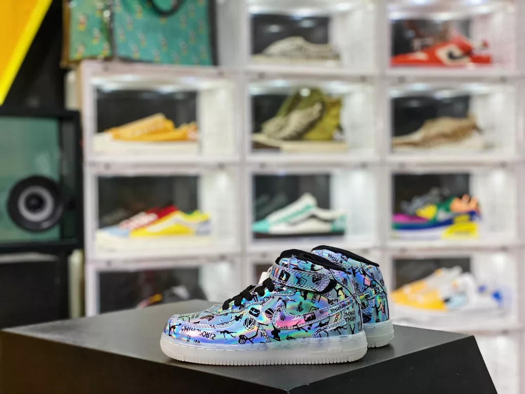 UN2.0 Challenges the Market Again Nike Air Force 1 Air Force One Series Children's Sneakers SIZE: 22-37 Classic Air Force One Slate Shoes Style Design Fashion Versatile and Generous Even in the Cold Night ✌🏻 Velcro design