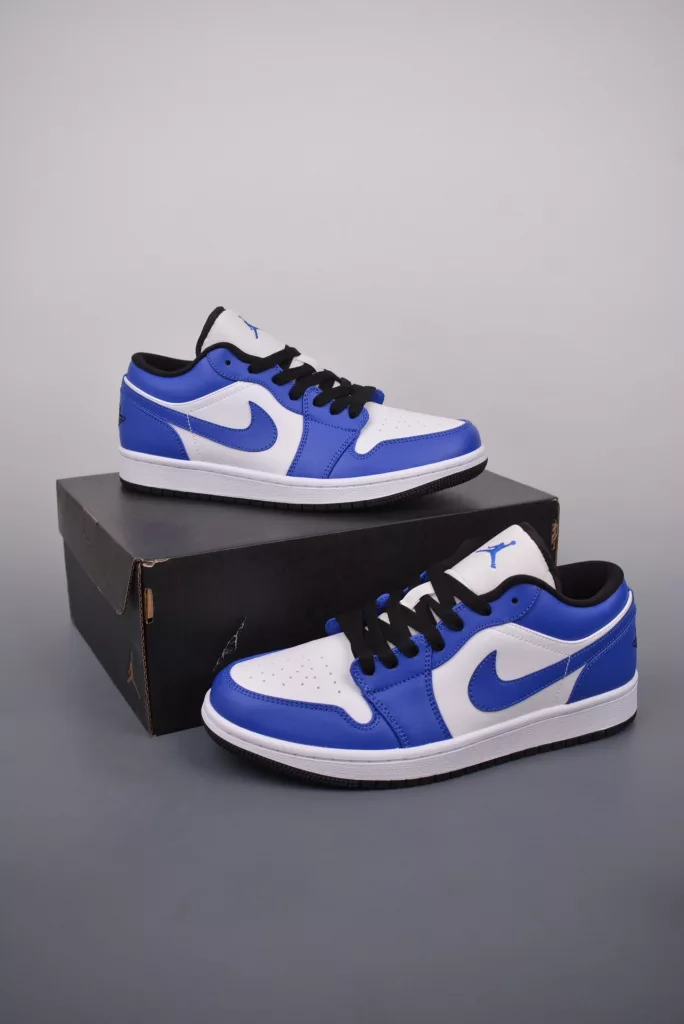 Air Jordan 1 Low White and Blue Lightning Shoes