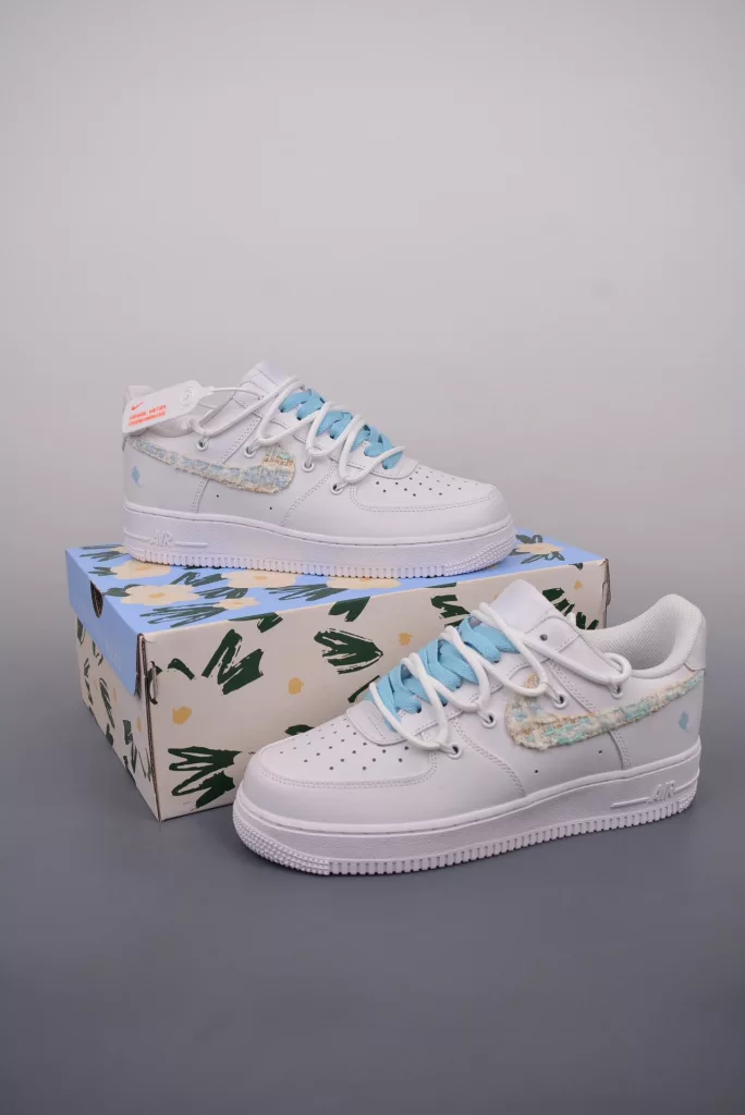 Nike Air Force 1 Low white and blue shoes