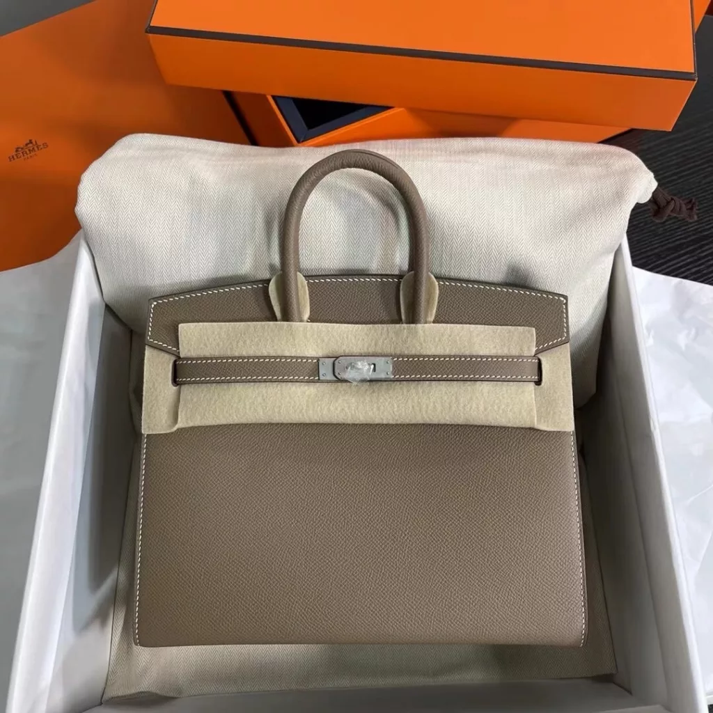 Hermes birkin 25 Elephant grey silver buckle