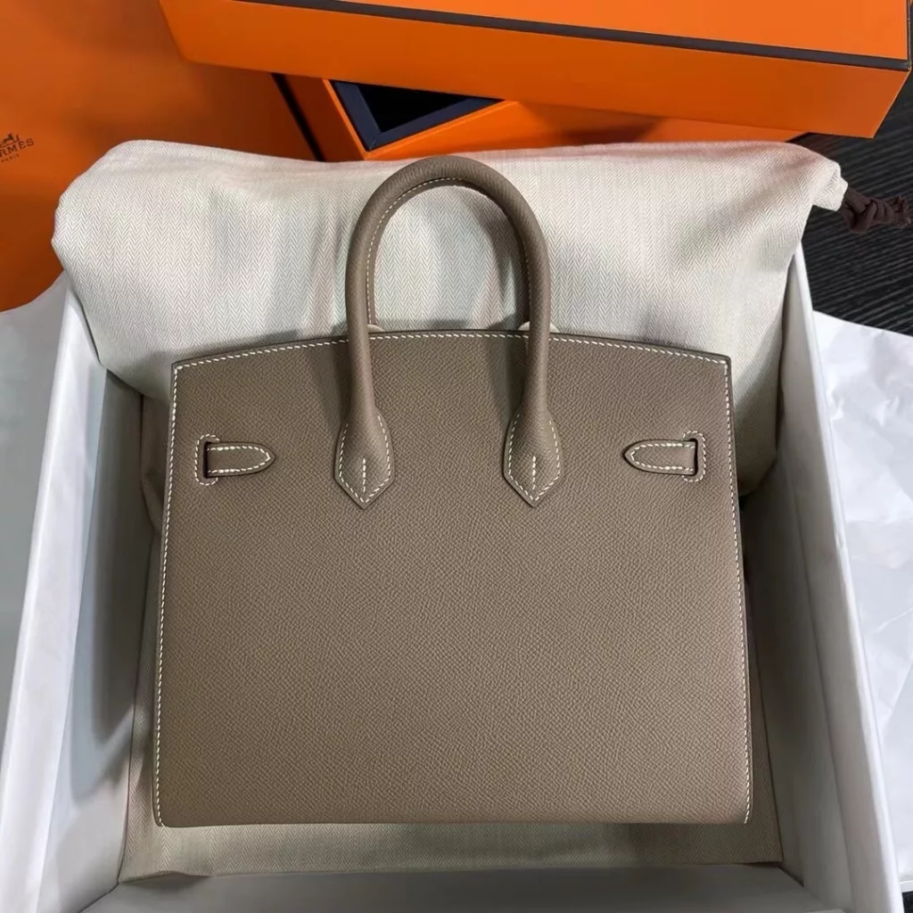Hermes birkin 25 Elephant grey silver buckle