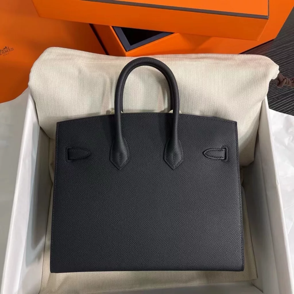 Hermes birkin 25 black silver buckle