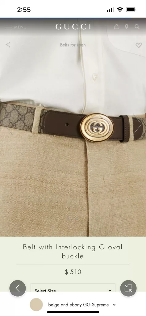 Gucci belt width 4.0