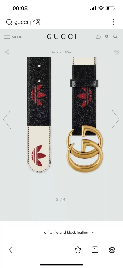Gucci belt width 4.0
