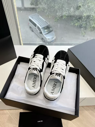 Amiri 2025 Spring/Summer Sunset Skate Couple Style Star Bone Dexterity Shoes Slightly Bread Shape, Multi-layer Leather Made of Bone Weaving Patterns with Stronger Three-dimensional Feeling, Slightly Thick Sole, Suede Leather Splicing, Rich Details, All Elements Are Just Right!High Matching Index, Comfortable and Fashionable
