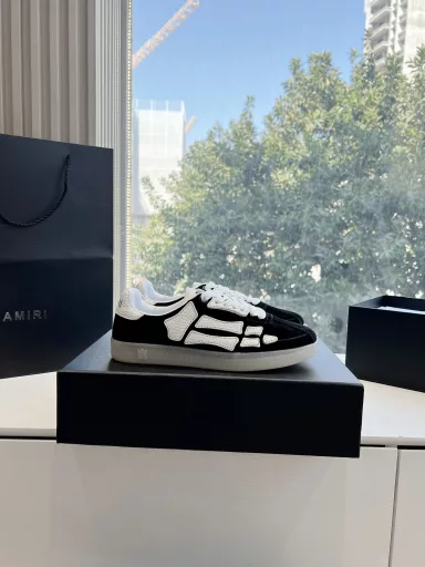 Amiri 2025 Spring/Summer Sunset Skate Couple Style Star Bone Dexterity Shoes Slightly Bread Shape, Multi-layer Leather Made of Bone Weaving Patterns with Stronger Three-dimensional Feeling, Slightly Thick Sole, Suede Leather Splicing, Rich Details, All Elements Are Just Right!High Matching Index, Comfortable and Fashionable
