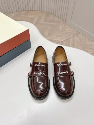 marni 2025 early spring series loafers small leather shoes European and American punk style classic upgrade full of vitality and fashion attitude easy to play on the street youthful cool fashion style relaxed and elegant style high-end luxury style made of cowhide original leather outsole
