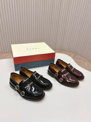 marni 2025 early spring series loafers small leather shoes European and American punk style classic upgrade full of vitality and fashion attitude easy to play on the street youthful cool fashion style relaxed and elegant style high-end luxury style made of cowhide original leather outsole