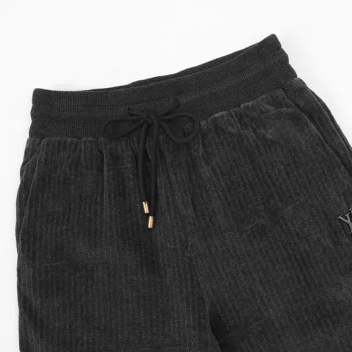 Louis Vuitton & PARK SEO BO Cotton Velvet Set TrousersFrom the LV x Park Seo Bo collection, these sweatpants are a corduroy-effect jacquard with a horizontal weave, a nod to the artist's distinctive style. LV metal decorations are found on the left leg, and the pull on the zippered back pocket recalls the brand's leather goods heritage. Wear with the same top to create a trendy look.