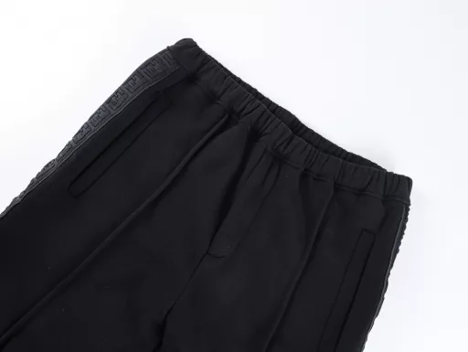 Fendi,24SS new spring trousers,logo letter casual pants, double F webbing, custom monster drawstring head, custom double yarn cotton drawstring, high-density double yarn terry, cotton fabric, comfortable to the touch,