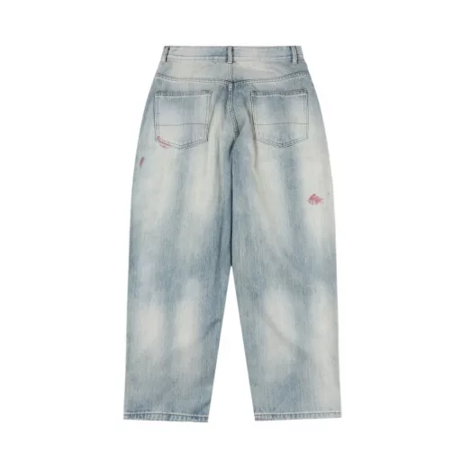 Acne Studios 25 new washed ripped jeansOfficial quality🔥Splashing ink craftsmanship.ac wide-leg ripped denim pants.Loose version.Same style for men and women