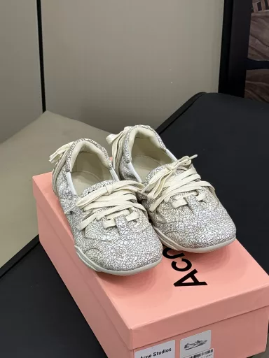 ACNE fw24 new arrival～acne super cute ballet shoes, sneaker style sole, super good feeling on the feet! Playful and age-reducing, relaxed feeling; full of fashion sense!Cowhide upper, washed denim upper