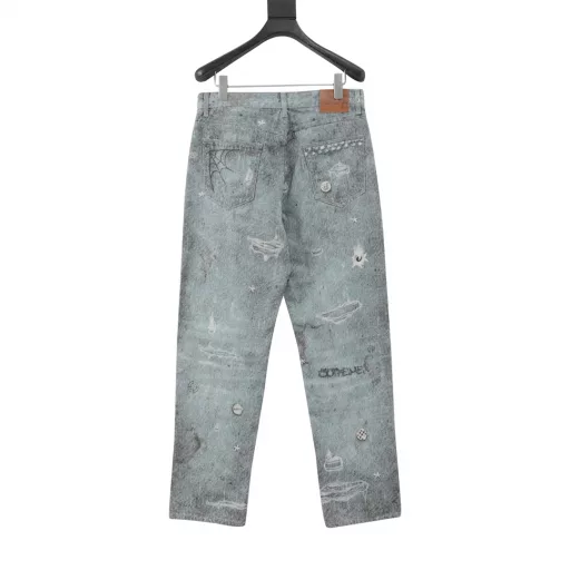 Supreme x HJR Trompe L'oeil Hooded Work Jacket Artist Collaboration Trompe l'oeil Graffiti Print Jeans