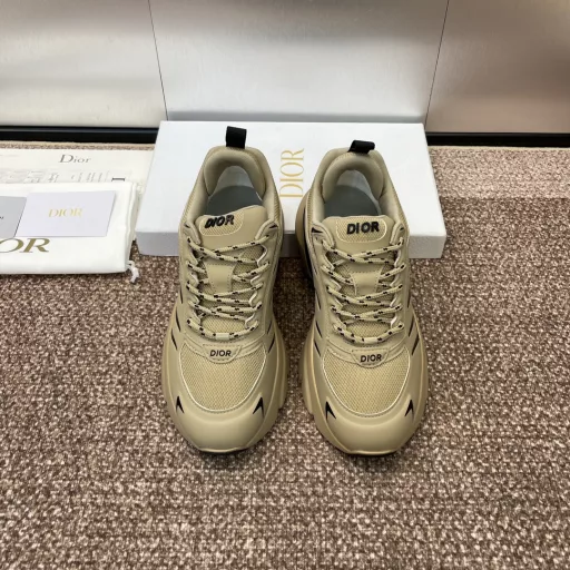 Dior 2024 Spring and Summer catwalk couple model B32 Iconic fashion modern sports dad shoes CD letter logo lace-up color-blocking thick-soled running shoes Star-style jelly-colored casual shoes Top high-end version on the marketMaterial: The upper is made of special craftsmanship with mesh fabric splicing silk cowhide + environmentally friendly breathable fabric lining + original molded Tpu combination outsole