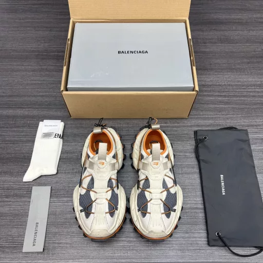 Balenciaga Spring 25 Hiking Sneakers. Balenciaga Spring 25 Hiking features adjustable cords, a wide tread and a slender pointed toe. The cords not only add an extra layer to the upper but also help ensure the security of the sneaker. The worn-in effect applied to the sneaker gives it a heavily used feel.