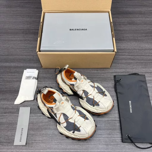 Balenciaga Spring 25 Hiking Sneakers. Balenciaga Spring 25 Hiking features adjustable cords, a wide tread and a slender pointed toe. The cords not only add an extra layer to the upper but also help ensure the security of the sneaker. The worn-in effect applied to the sneaker gives it a heavily used feel.