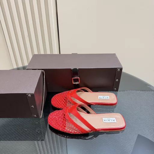 Alaia Fishnet Flip Flops Series New Products❤️Hot item, popular aesthetic nowadays. But it should be this year🔥, this brand will probably be gone after this year, so take advantage of the popularity and be fashionable