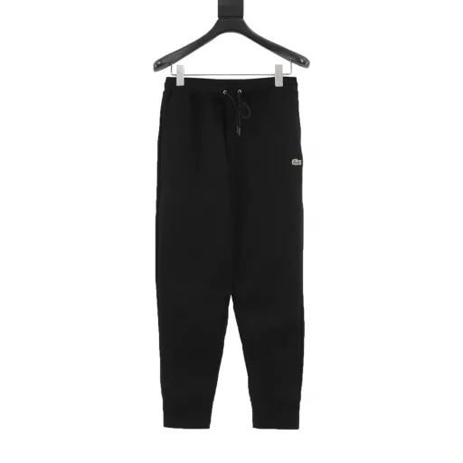 LACOSTE Crocodile Basic Logo Drawstring Sweatpants for Men and Women 380g Cotton Fabric More comfortable and less bulky than ordinary fabrics Customized fabric Classic crocodile embroidered logo Elastic cuffs Drawstring elastic waist Complete accessories Basic all-match style