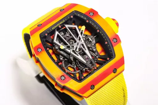 BBR's new heavyweight launch. King of lightweight: Richard Miller Tourbillon Watch(43.5g)The RM27-03 Tourbillon movement is made with a lot of money, and the movement is integrated with the NTPT carbon fiber case! Create the lightest tourbillon watch in the industry.⚠️Please look for the BBR factory, the whole watch is only 43.5 grams. The only detail is the original.Spanish Bull--RM27-03 Ultra-light Sports Tourbillon Watch.The movement dial adopts the (Spanish Matador) 