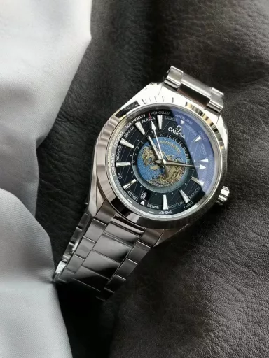 vs limited edition recommendation: Omega Seamaster series 220.10.43.22.03.001 watch (limited edition world time watch), stainless steel bracelet case, blue dial, 8938 automatic machinery, 43 mm.
