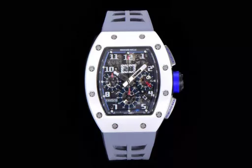 KV limited edition recommendation: Richard Mille men's series RM011-03Ti/1544 watch, stainless steel case, hollow dial, 7750 large calendar automatic mechanical chronograph.