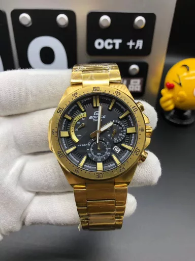 Casio new 6-pin series multi-function quartz men's watch, movement: imported multi-function running second quartz movement, material: top 316L stainless steel case, mirror: top gold steel coating scratch-resistant mirror, deep waterproof, strap: imported 316 stainless steel/, luminous function, size: diameter 43.5mm thickness 13mm