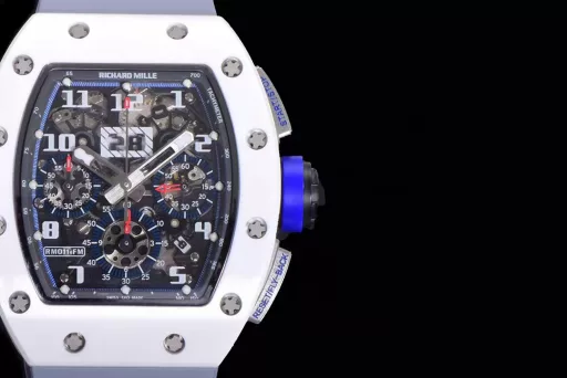 KV limited edition recommendation: Richard Mille men's series RM011-03Ti/1544 watch, stainless steel case, hollow dial, 7750 large calendar automatic mechanical chronograph.