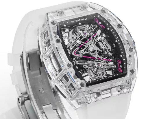 RICHARD MILLE launches RM 38-02 Crystal Pink Theme Hollow Tourbillon WatchThe striking new work, the 