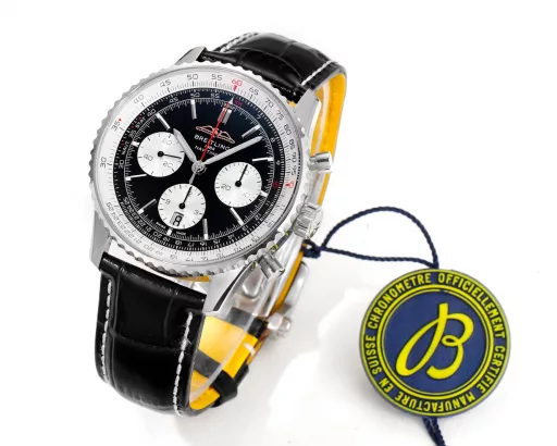 BLS: Breitling's new Navitimer celebrates its 70th anniversary, with a bold new interpretation of the classic watch. Measuring 43mm, the iteration is undoubtedly an authentic Navitimer, with a circular slide rule, baton scale, three subdials and a grooved bezel for easy grip, and the new BLS B01 movement