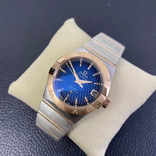 VS Constellation Series 38mm Rose Gold Checkered Blue Dial