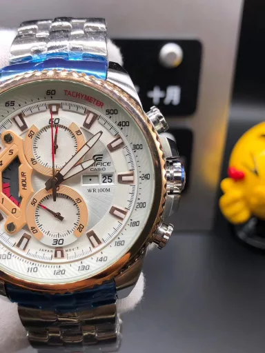 Casio new 6-pin EFR558 series multi-function quartz men's watch, movement: imported multi-function running second quartz movement, material: top 316L stainless steel case, mirror: top gold steel coating scratch-resistant mirror, deep waterproof, strap: imported 316 stainless steel/, luminous function, size: diameter 43.5mm thickness 13mm Please look for the exclusive background