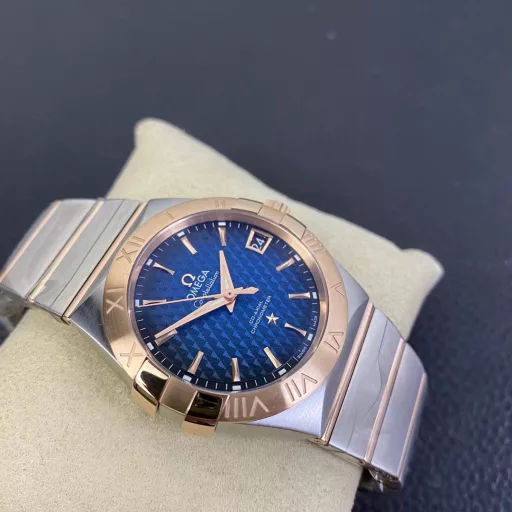 VS Constellation Series 38mm Rose Gold Checkered Blue Dial