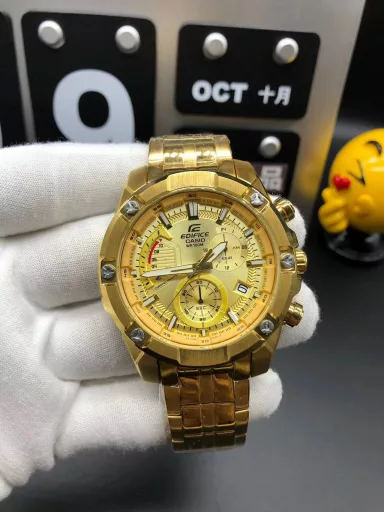 Casio new 6-pin EFR559 series multi-function quartz men's watch, movement: imported multi-function running second quartz movement, material: top 316L stainless steel case, mirror: top gold steel coating scratch-resistant mirror, deep waterproof, strap: imported 316 stainless steel/, luminous function, size: diameter 43.5mm thickness 13mm