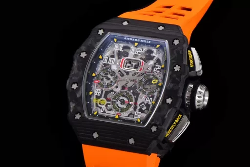 KV limited edition recommendation: Richard Mille men's series RM011-03Ti/1544 watch, stainless steel case, hollow dial, 7750 large calendar automatic mechanical chronograph.