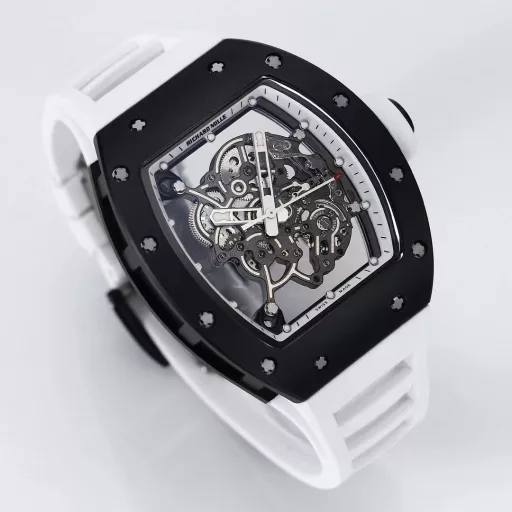 BBR RM0551⃣️Case: The white ceramic case is the same as the original. The chamfer details of the case are reduced to be exactly the same as the original, the bottom cover is reduced to see the light, and only the glass sees the light. The details are also one of the most correct versions at present! Upgrade a few details and it looks more like the original.2⃣️Movement: Redevelop the original RMUL2 integrated movement, and the balance wheel of the double barrel movement is clearly visible and moves. Say goodbye to the fake splint movement at first glance!3⃣️Watch diameter: The size is the same as the original 49.90X42.70 mm, and the thickness is 13.5MM4⃣️Watch mirror material: sapphire crystal mirror double anti-glare effect.5⃣️Watch strap material: natural rubber watch strap!6⃣️Watch buckle: original latest version folding buckleRichard Mille not only has exquisite watchmaking craftsmanship and is loyal to the spirit of traditional watches, but also advocates breaking through existing rules and regulations, exploring new heights of watchmaking craftsmanship, and integrating new elements of the new century into traditional craftsmanship. Comfortable, shock-resistant, durable, accurate and lightweight watches have become a 